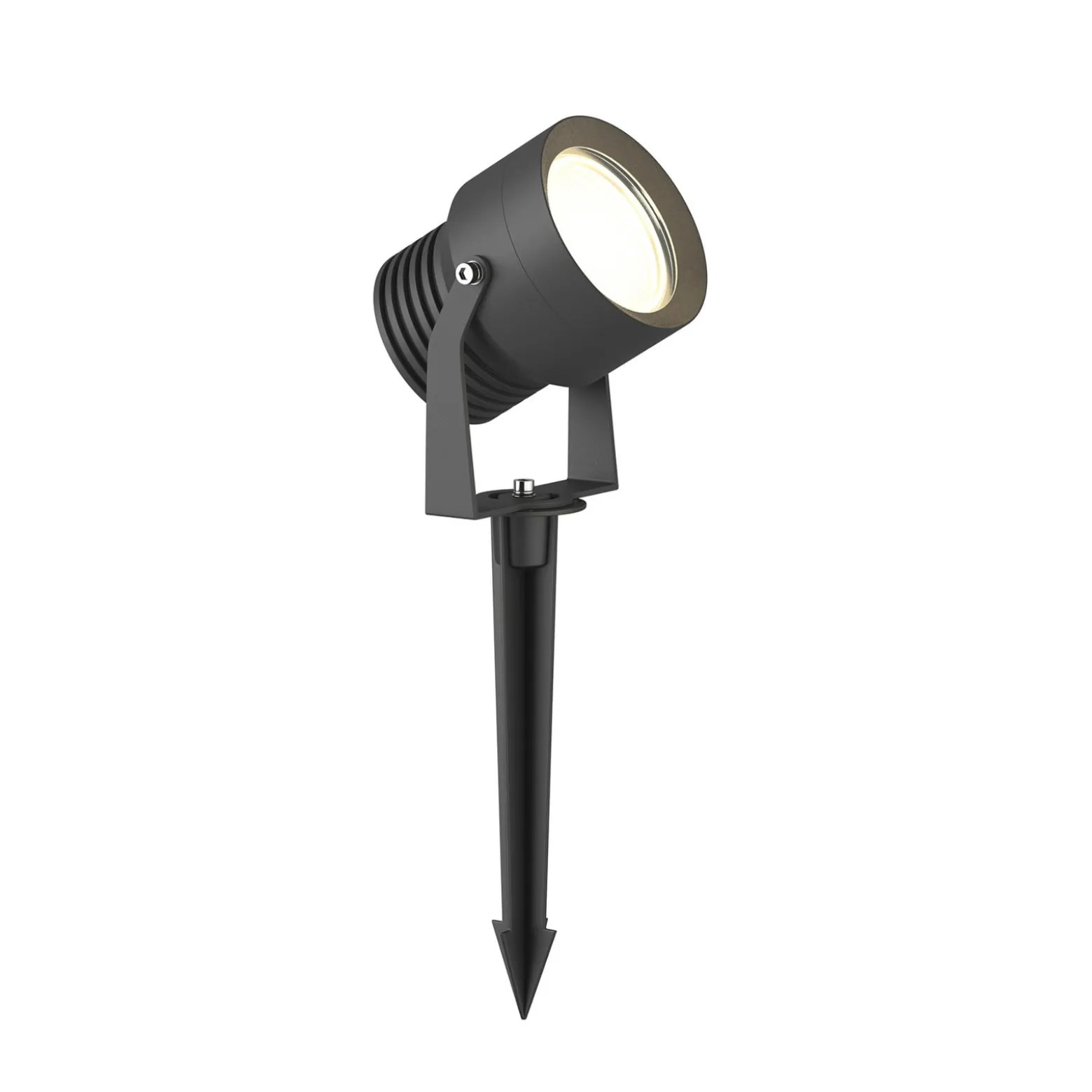 LED-Außenstrahler Irina, 3er-Set, Erdspieß, Stecker, grau