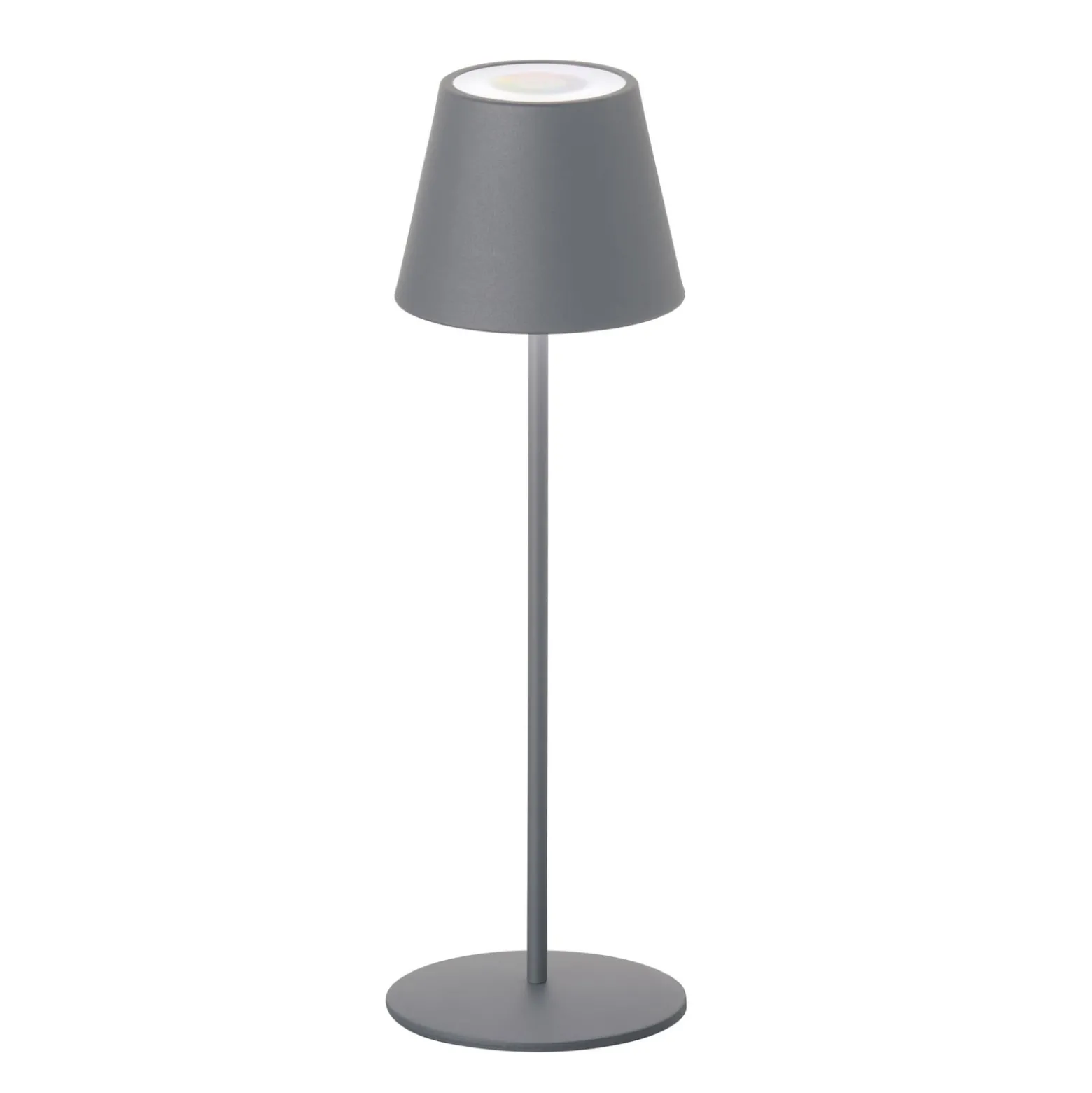 LED-Außentischlampe Cosenza mit Akku RGBW sandgrau