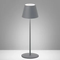 LED-Außentischlampe Cosenza mit Akku RGBW sandgrau