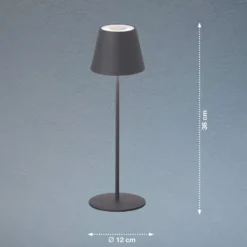 LED-Außentischlampe Cosenza mit Akku RGBW sandgrau