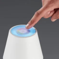 LED-Außentischlampe Cosenza mit Akku RGBW sandweiß