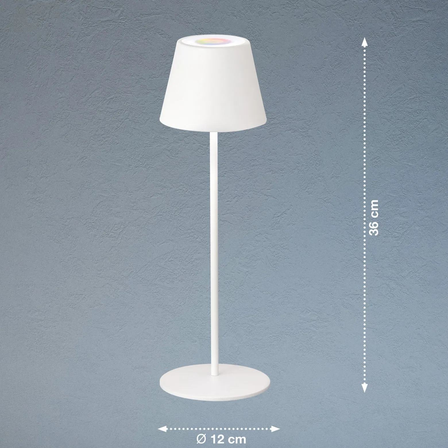 LED-Außentischlampe Cosenza mit Akku RGBW sandweiß
