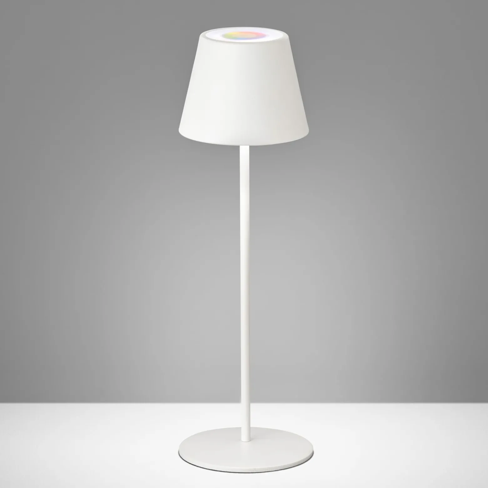 LED-Außentischlampe Cosenza mit Akku RGBW sandweiß