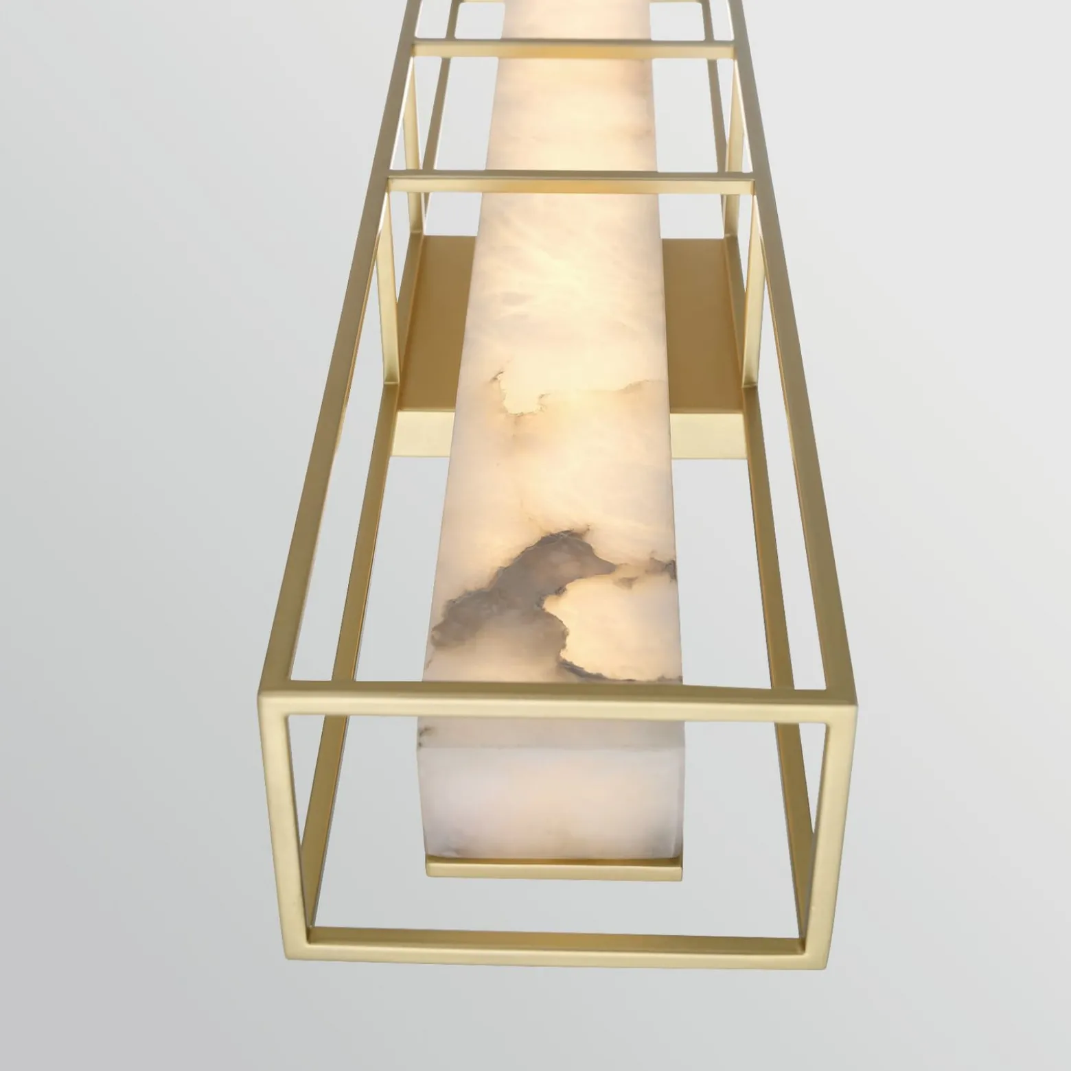 LED-Außenwandlampe BLAKLEY, gold/alabaster, Höhe 61 cm, IP44