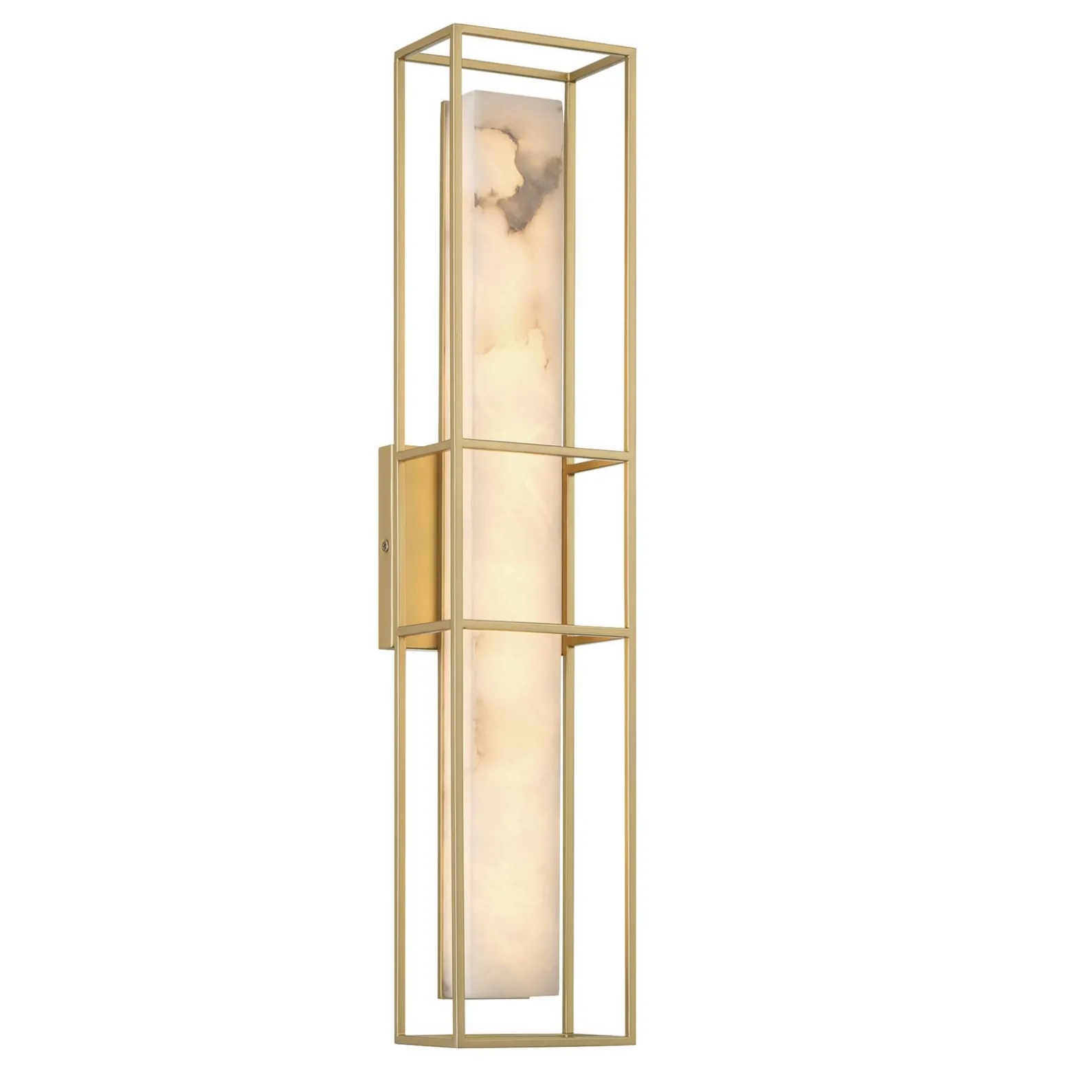LED-Außenwandlampe BLAKLEY, gold/alabaster, Höhe 61 cm, IP44