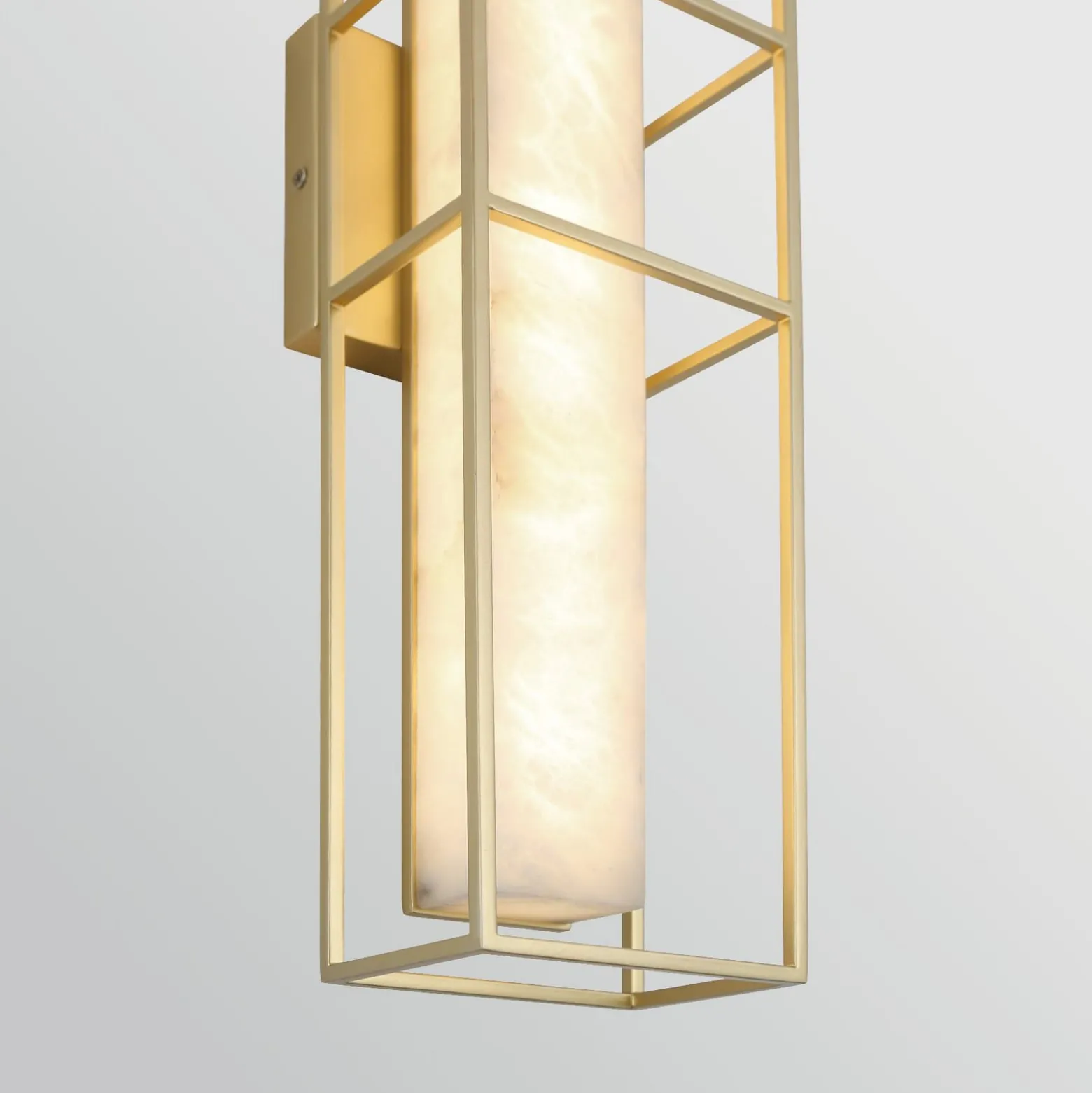 LED-Außenwandlampe BLAKLEY, gold/alabaster, Höhe 61 cm, IP44