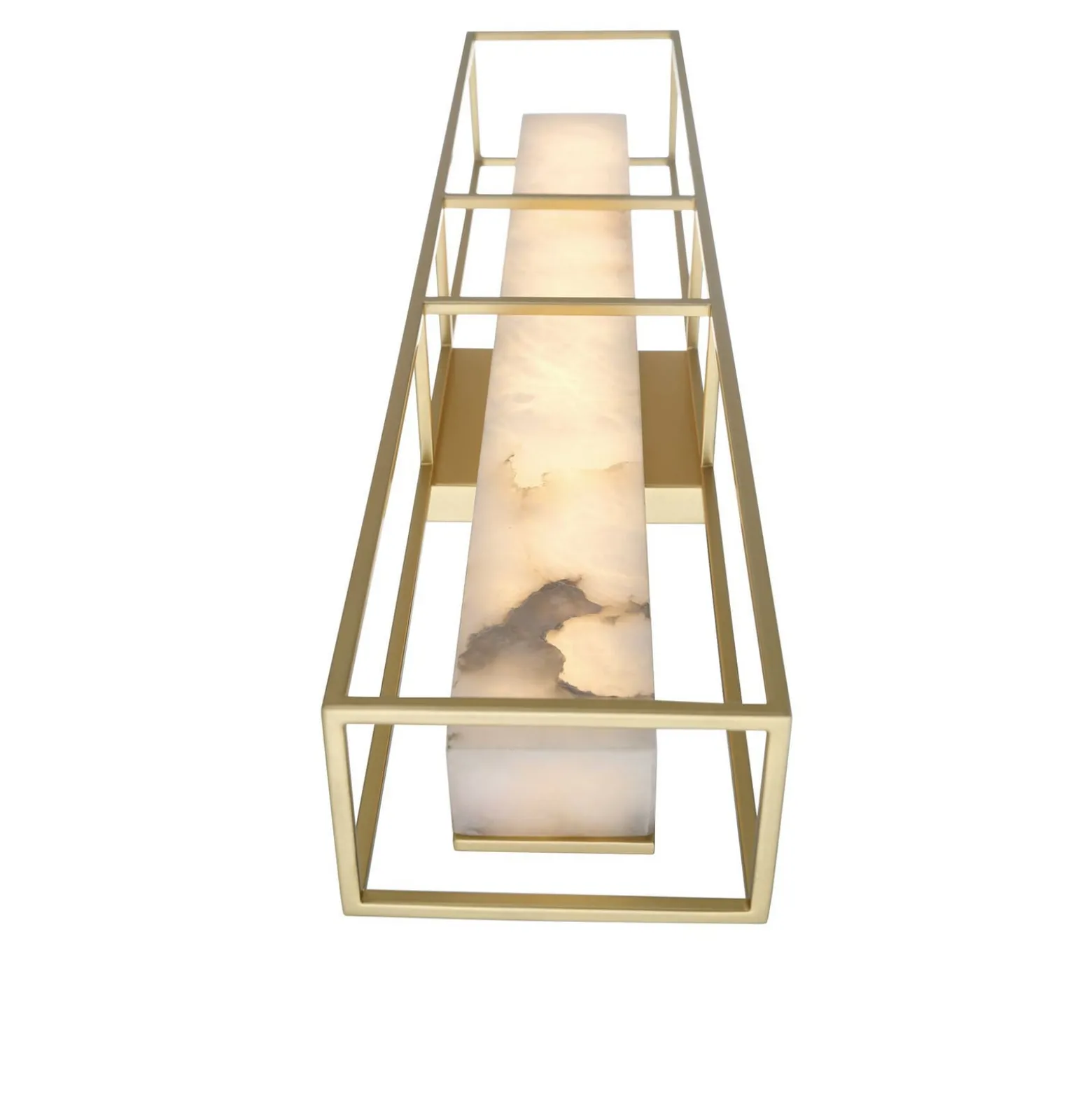 LED-Außenwandlampe BLAKLEY, gold/alabaster, Höhe 61 cm, IP44