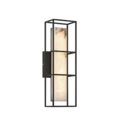 LED-Außenwandlampe BLAKLEY schwarz/alabaster Höhe 41 cm IP44