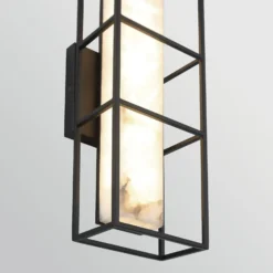 LED-Außenwandlampe BLAKLEY schwarz/alabaster Höhe 41 cm IP44