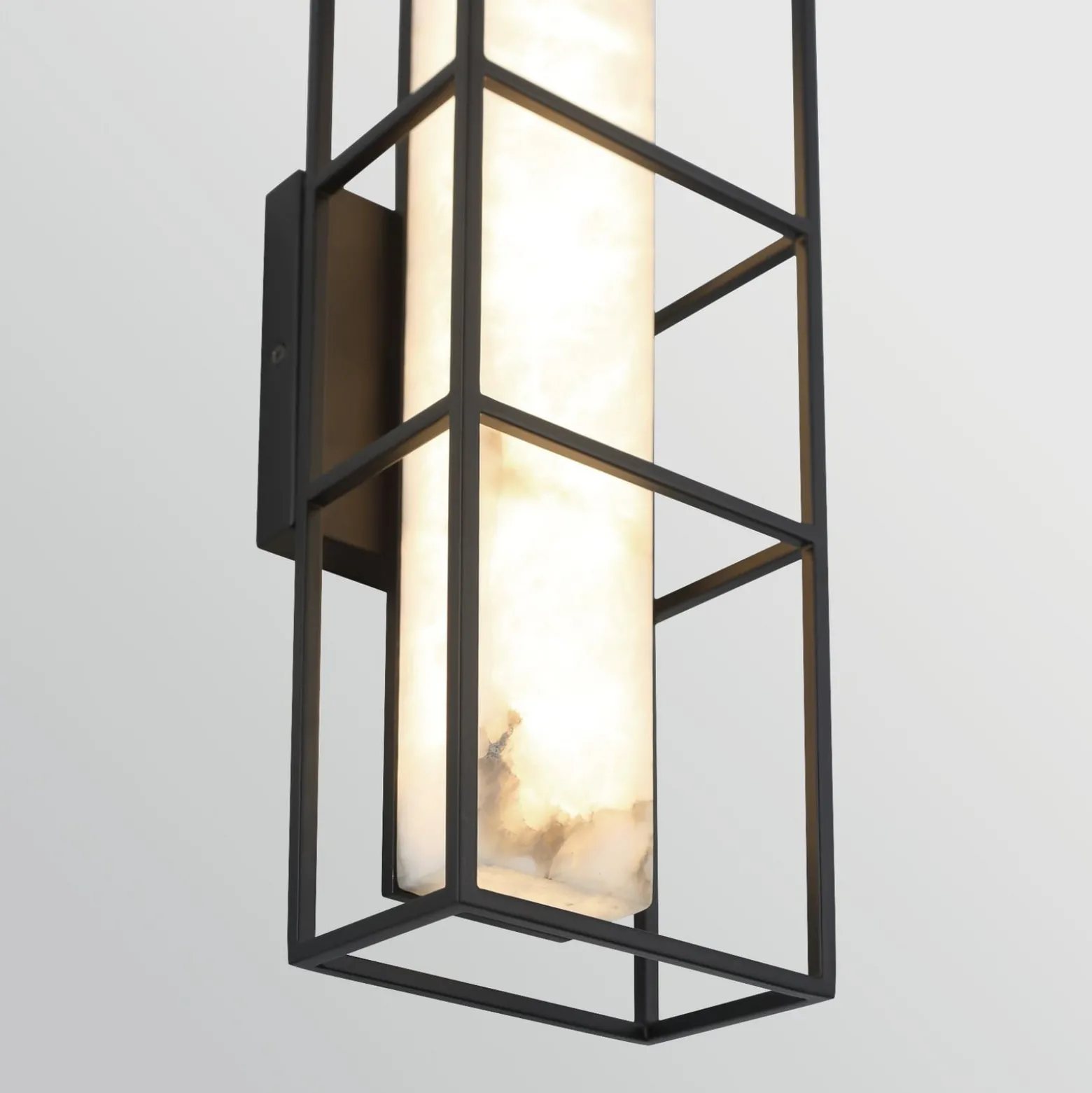 LED-Außenwandlampe BLAKLEY schwarz/alabaster Höhe 41 cm IP44