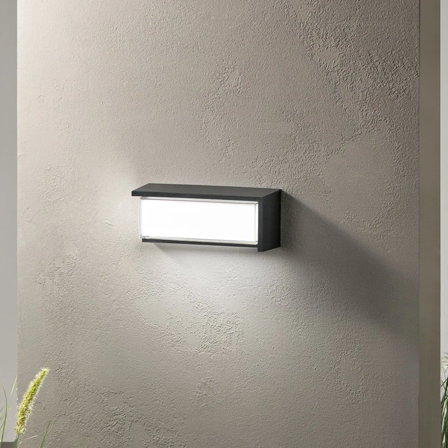 LED-Außenwandlampe BLOCK, schwarz, 32 cm Kunststoff, CCT