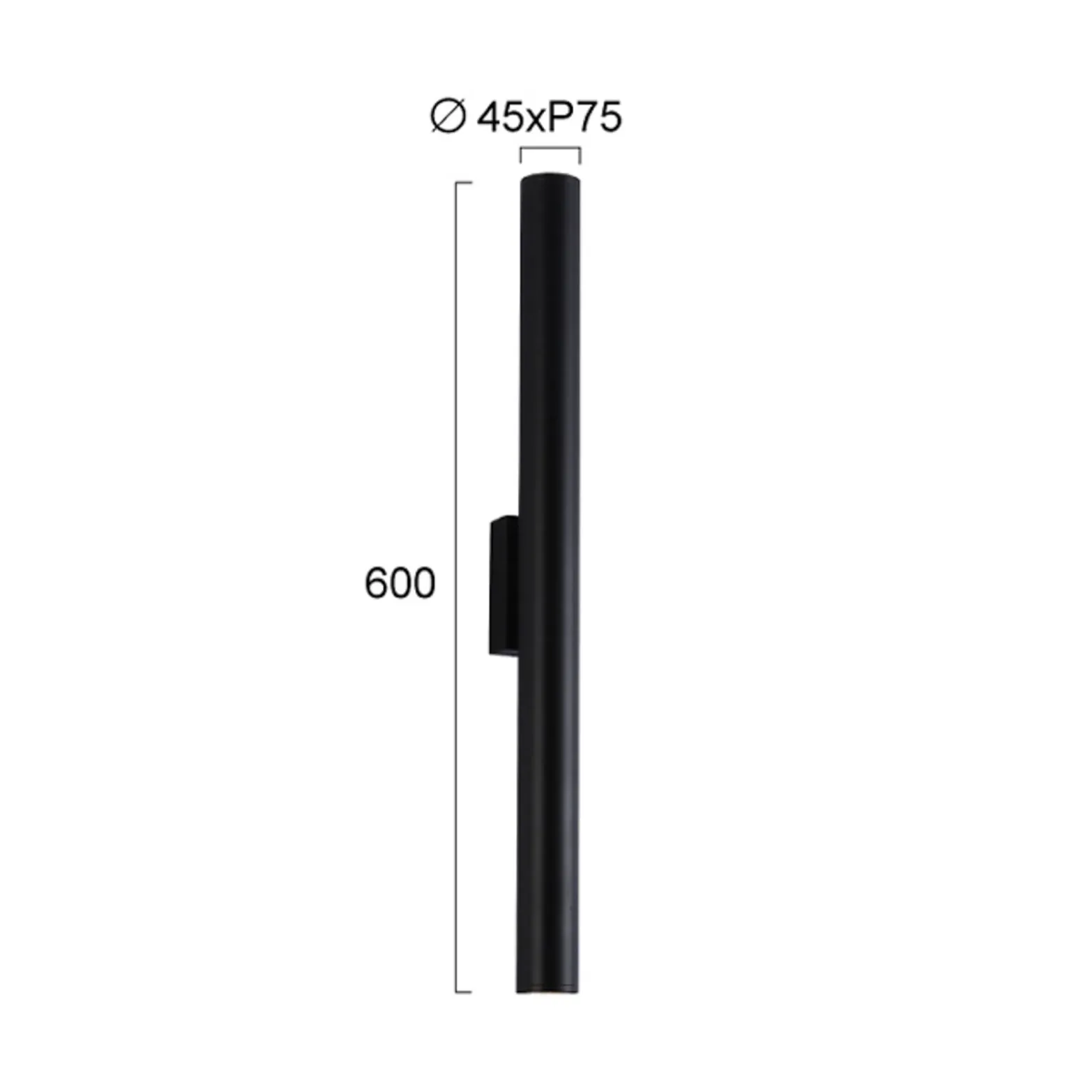 LED-Außenwandlampe City, Höhe 60 cm, schwarz, Metall