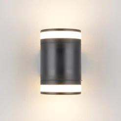 LED-Außenwandlampe Cusco, schwarz, Höhe 14 cm, IP44 GX53-LED