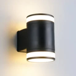 LED-Außenwandlampe Cusco, schwarz, Höhe 14 cm, IP44 GX53-LED