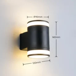 LED-Außenwandlampe Cusco, schwarz, Höhe 14 cm, IP44 GX53-LED