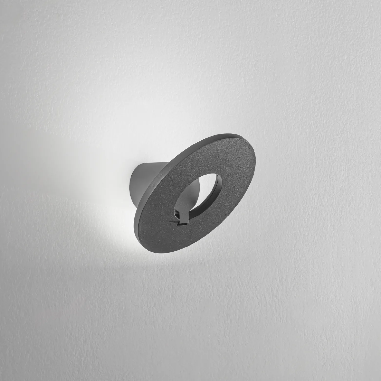 LED-Außenwandlampe Elite, dunkelgrau, Metall, Ø 24 cm, IP54