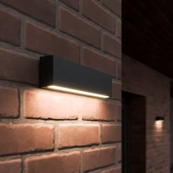 LED-Außenwandlampe Elvira, anthrazit, Metall, warmweiß, IP65