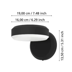 LED-Außenwandlampe Fornaci, schwarz, Breite 16 cm, Metall