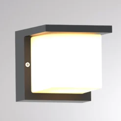 LED-Außenwandlampe FYNN-C, anthrazit, 12 cm, IP65 CCT on/off