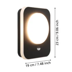 LED-Außenwandlampe Madriz, schwarz, Breite 23 cm, Sensor