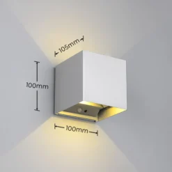 LED-Außenwandlampe Talent, titanfarben, Breite 10 cm, Sensor