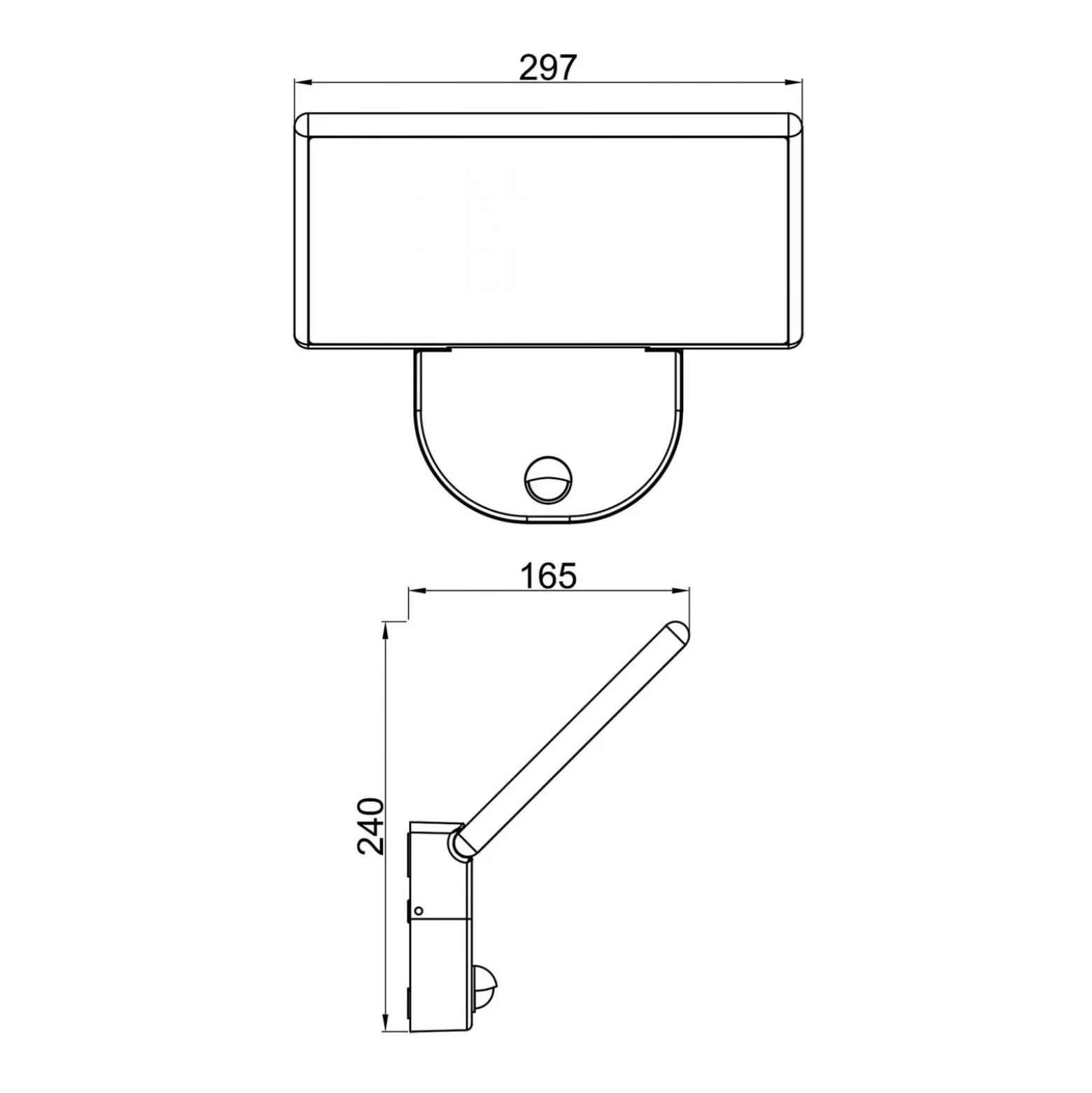 LED-Außenwandleuchte Alkes L mit Sensor, 30 cm
