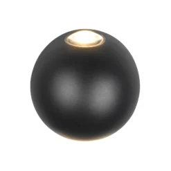 LED-Außenwandleuchte Avisio, schwarz, 2-flammig, halbrund