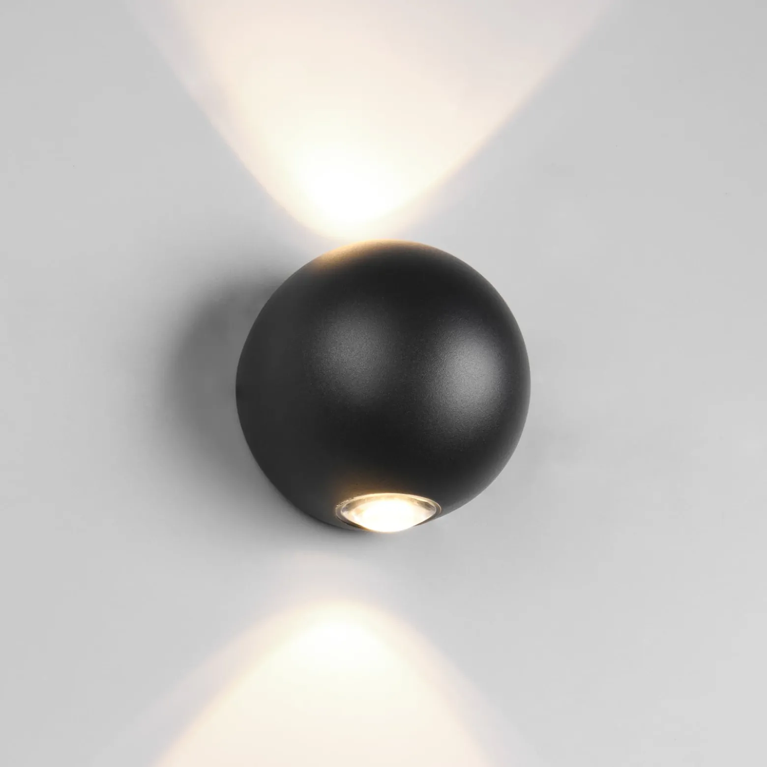 LED-Außenwandleuchte Avisio, schwarz, 2-flammig, halbrund