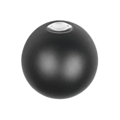 LED-Außenwandleuchte Avisio, schwarz, 2-flammig, halbrund