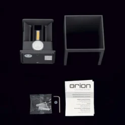 LED-Außenwandleuchte Cube-S, anthrazit, Metall, Sensor