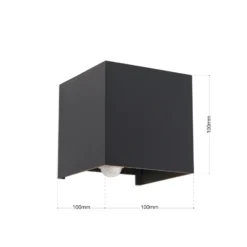 LED-Außenwandleuchte Cube-S, anthrazit, Metall, Sensor