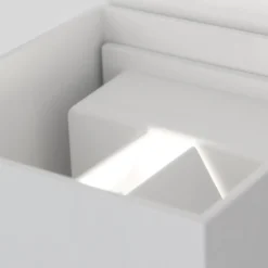 LED-Außenwandleuchte Cube-S, weiß, Metall, Bewegungsmelder