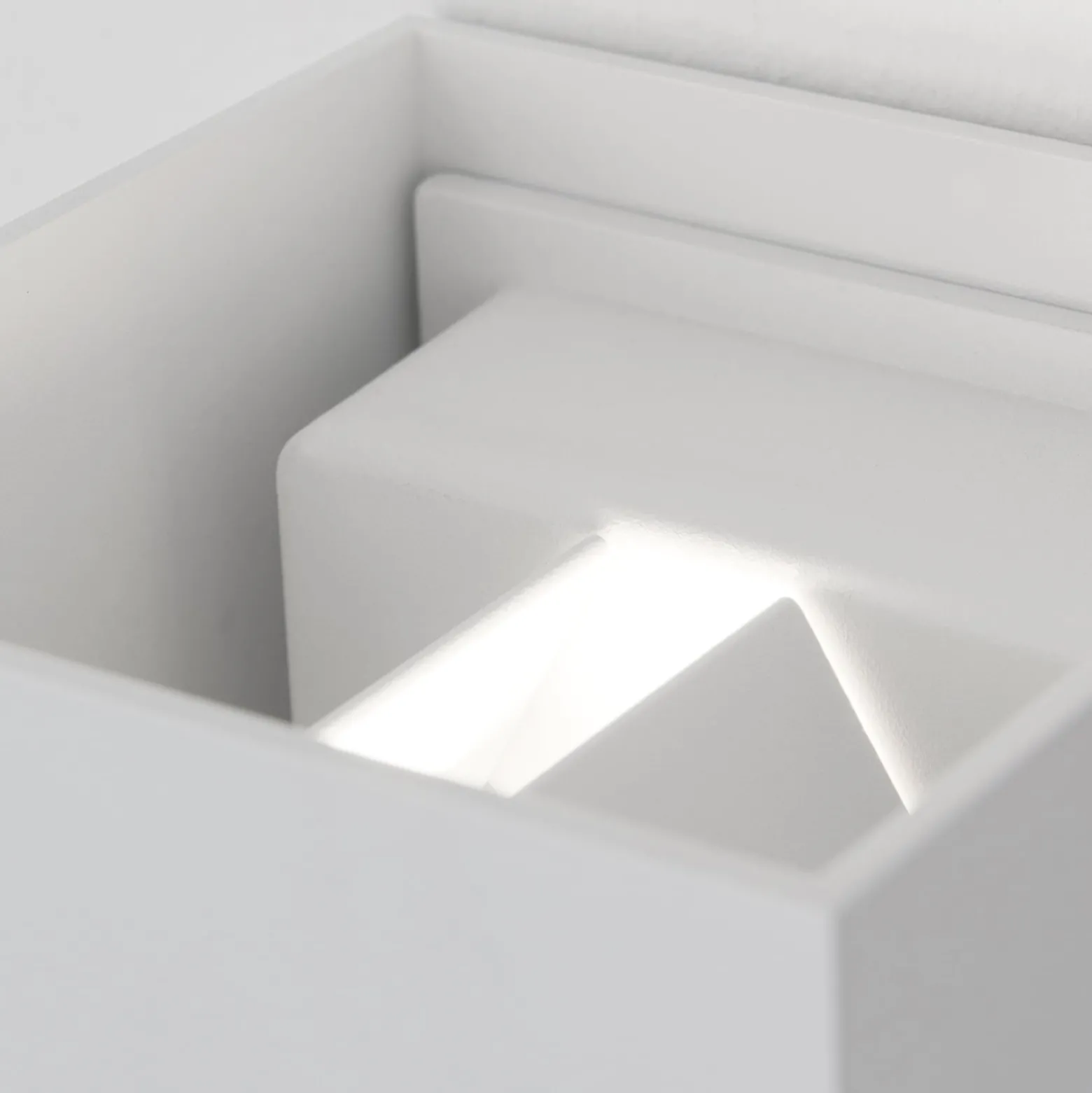 LED-Außenwandleuchte Cube-S, weiß, Metall, Bewegungsmelder