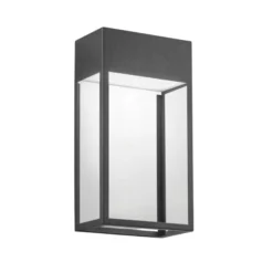 LED-Außenwandleuchte Edo, dunkgelgrau, Metall, 30 cm, IP65
