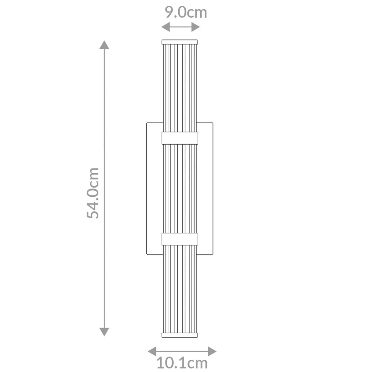 LED-Außenwandleuchte FAYTON, schwarz, Höhe 54 cm Metall IP44