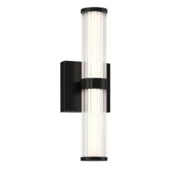 LED-Außenwandleuchte FAYTON, schwarz, Höhe 36 cm Metall IP44