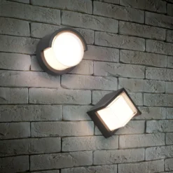 LED-Außenwandleuchte Puno, IP54, rund