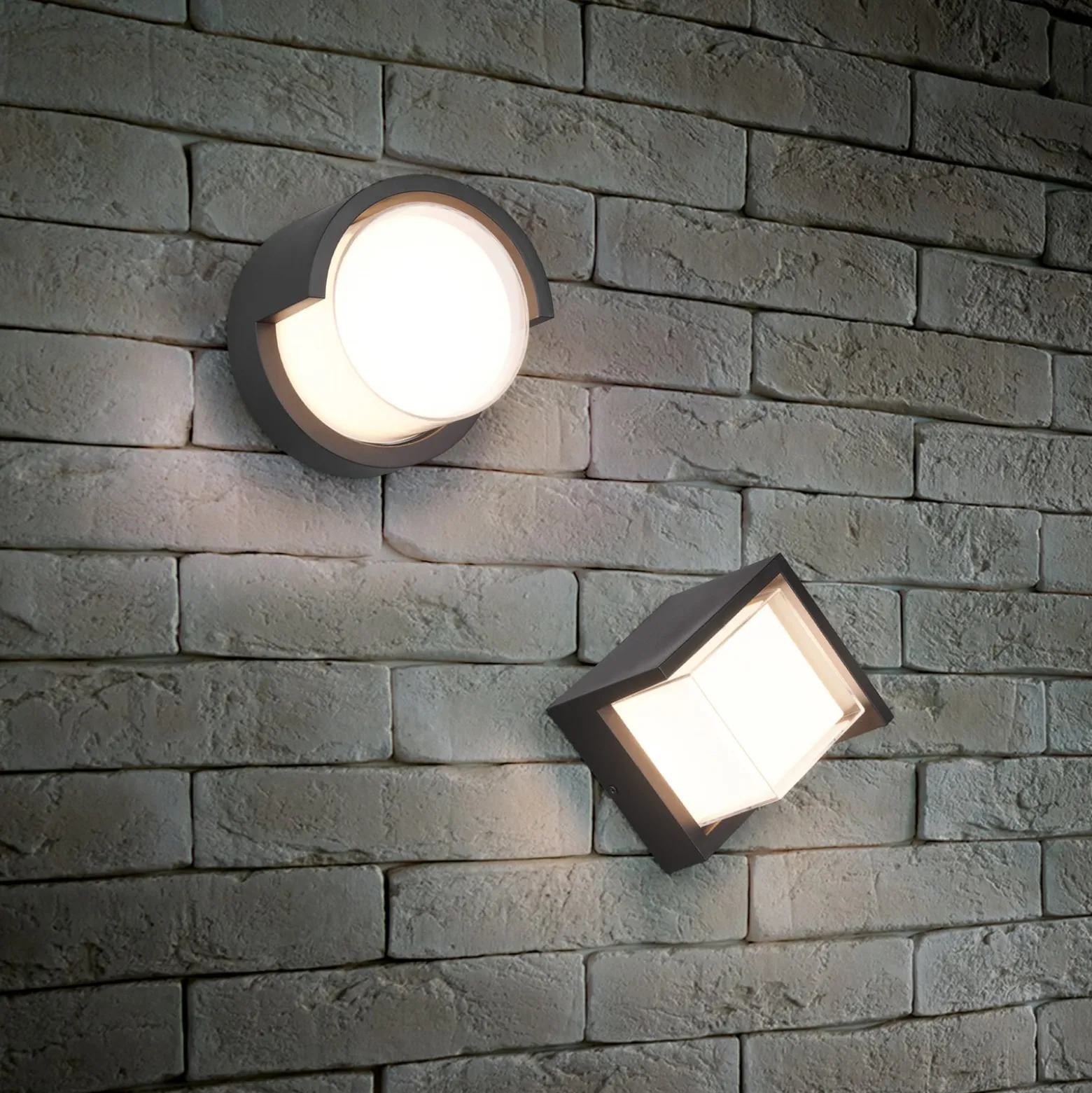 LED-Außenwandleuchte Puno, IP54, rund