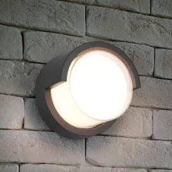 LED-Außenwandleuchte Puno, IP54, rund