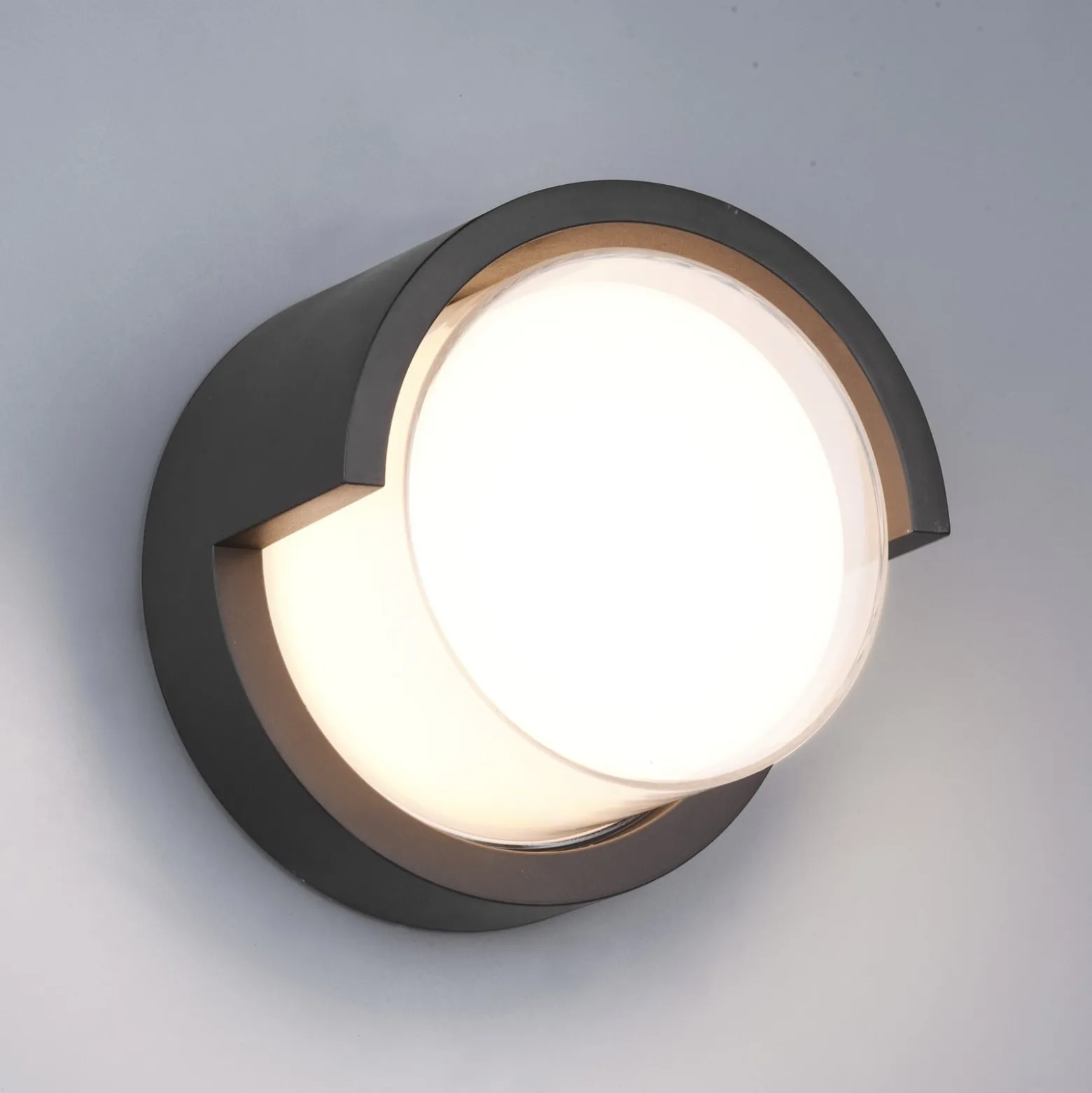 LED-Außenwandleuchte Puno, IP54, rund