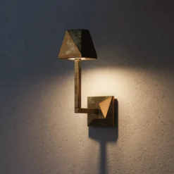 LED-Außenwandleuchte Silva Edge, Höhe 30,5 cm, messing antik