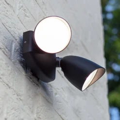 LED-Außenwandstrahler SHRIMP, schwarz, 20 W, 2-flg., IP54