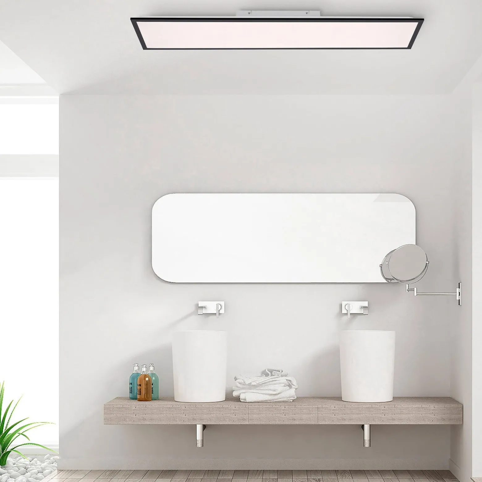 LED-Aufbaupanel Flat CCT, schwarz, 119 x 29 cm
