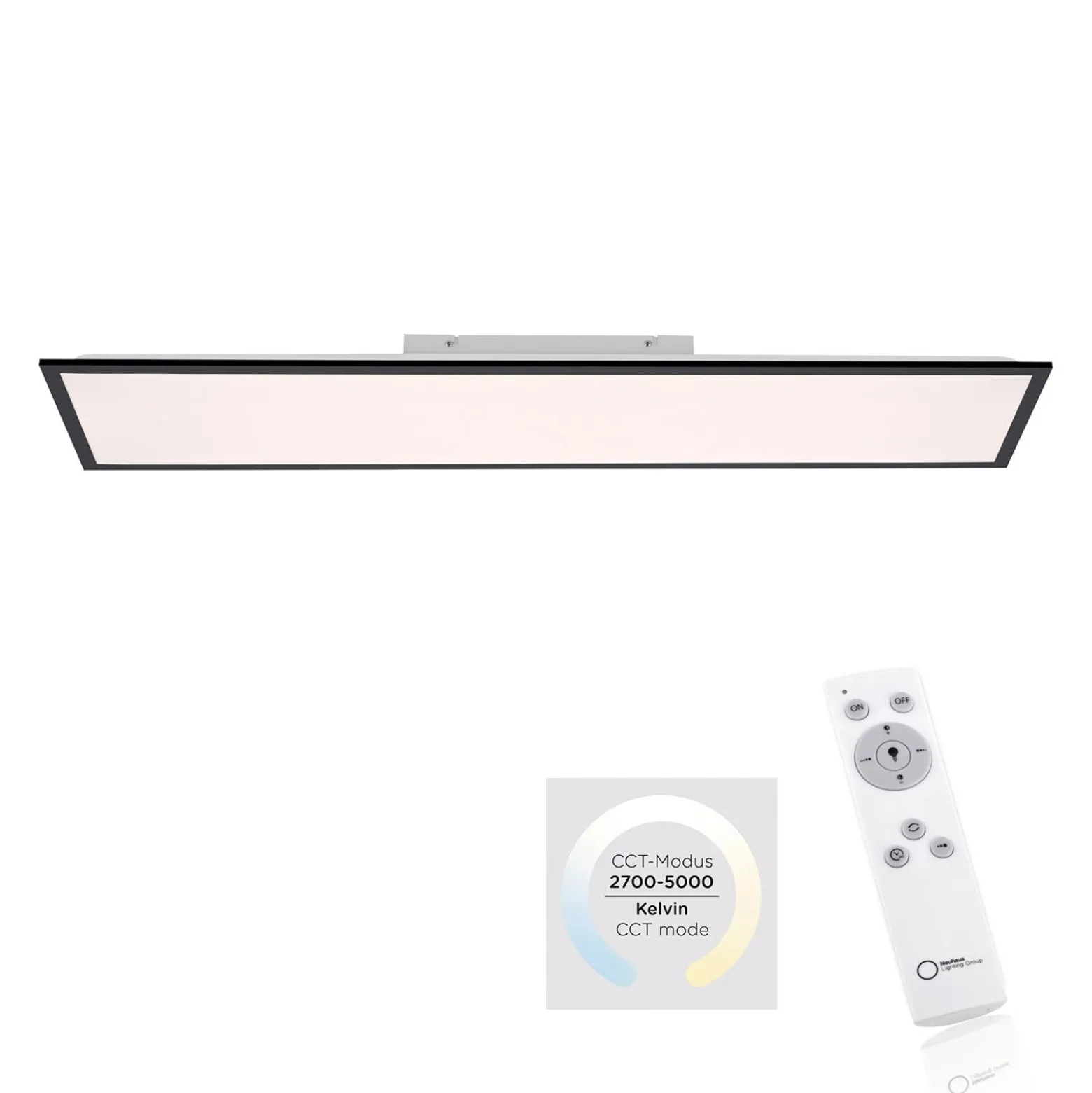 LED-Aufbaupanel Flat CCT, schwarz, 119 x 29 cm