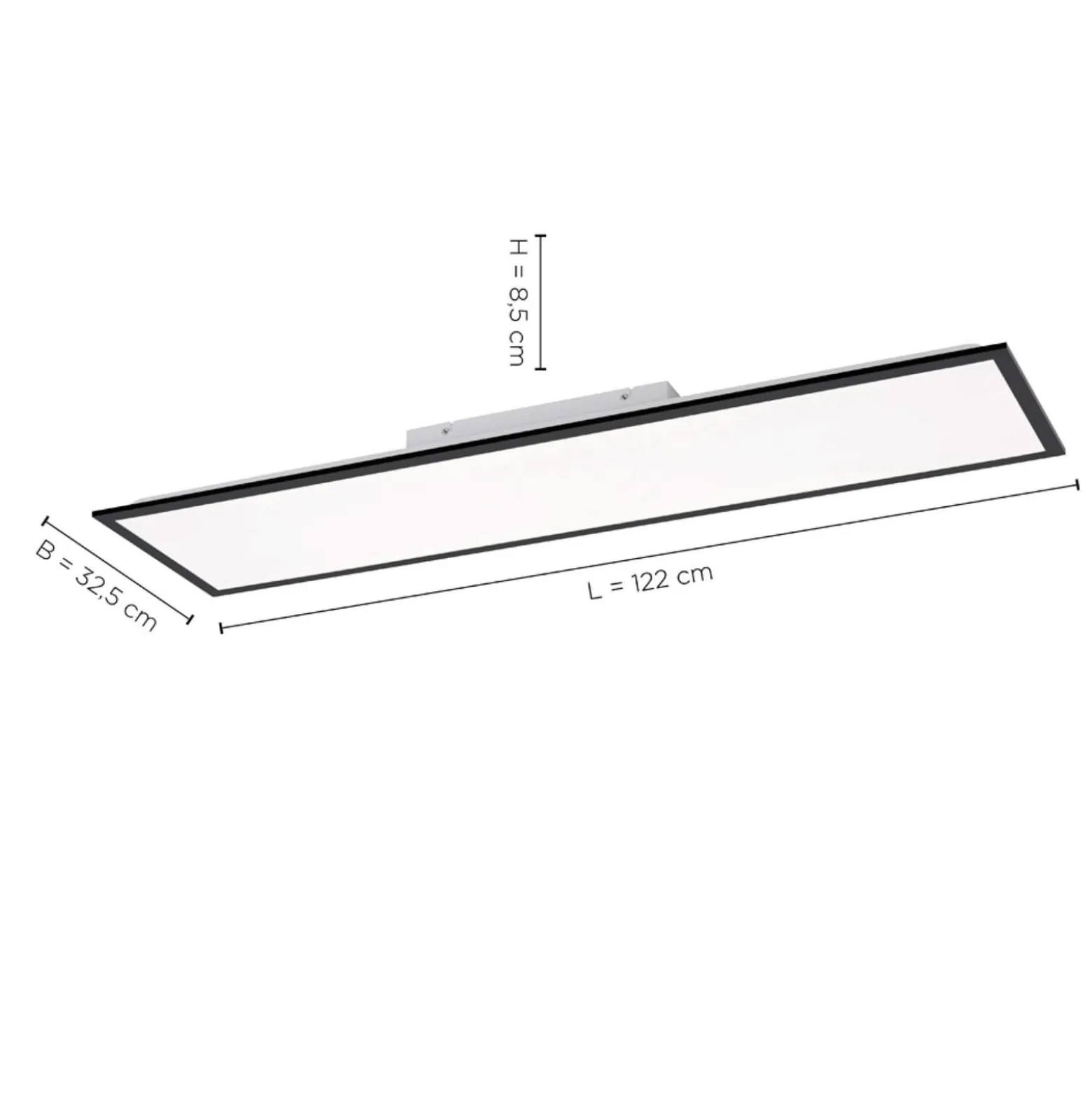 LED-Aufbaupanel Flat CCT, schwarz, 119 x 29 cm