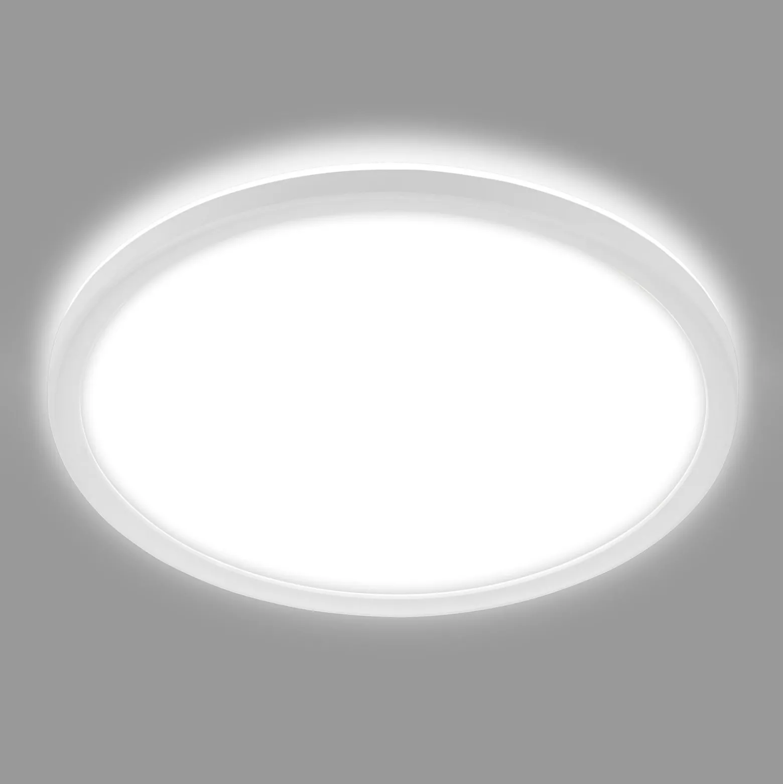 LED-Bad-Deckenleuchte Slim Drip, weiß, Ø 42 cm, IP44