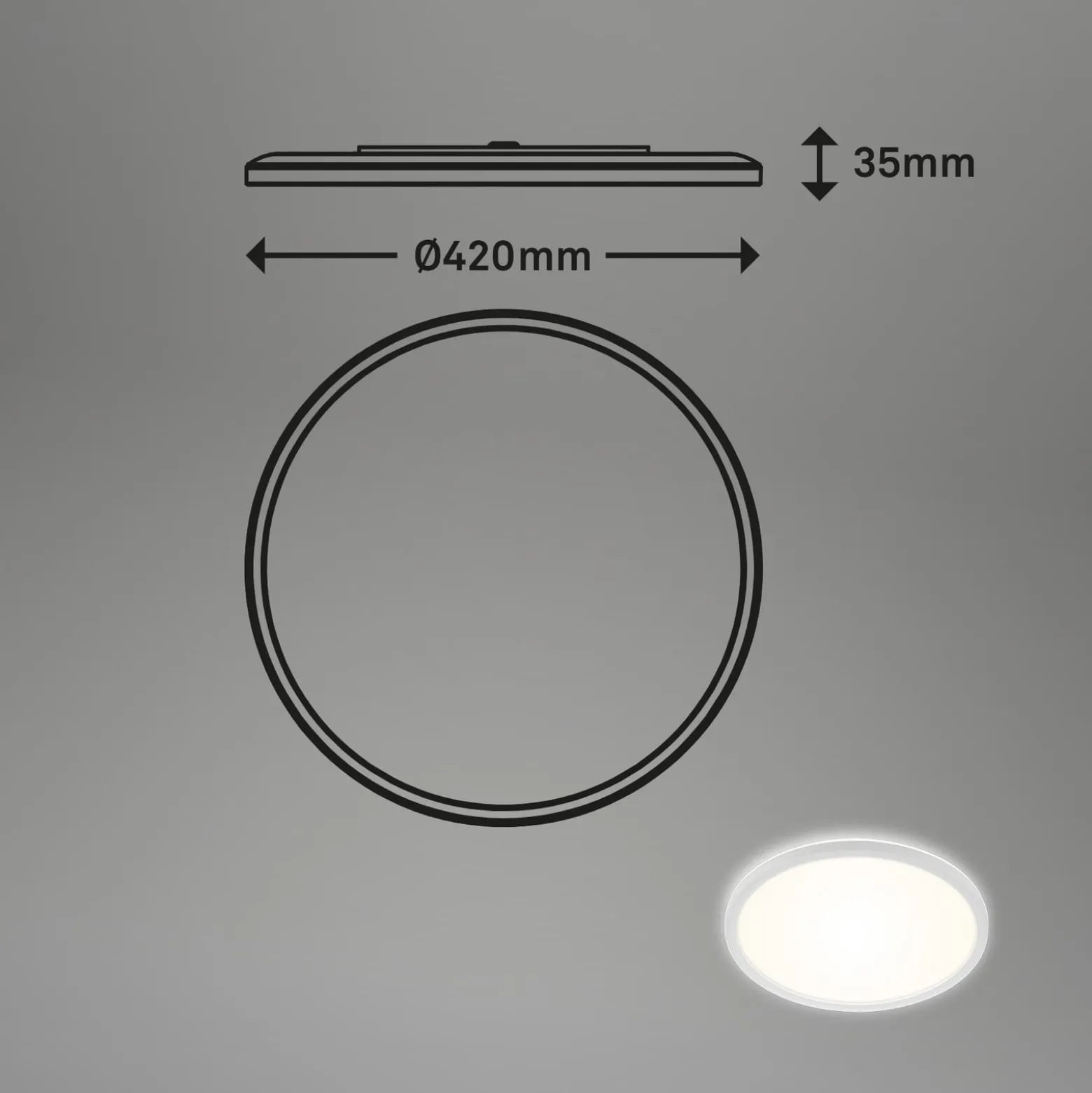 LED-Bad-Deckenleuchte Slim Drip, weiß, Ø 42 cm, IP44