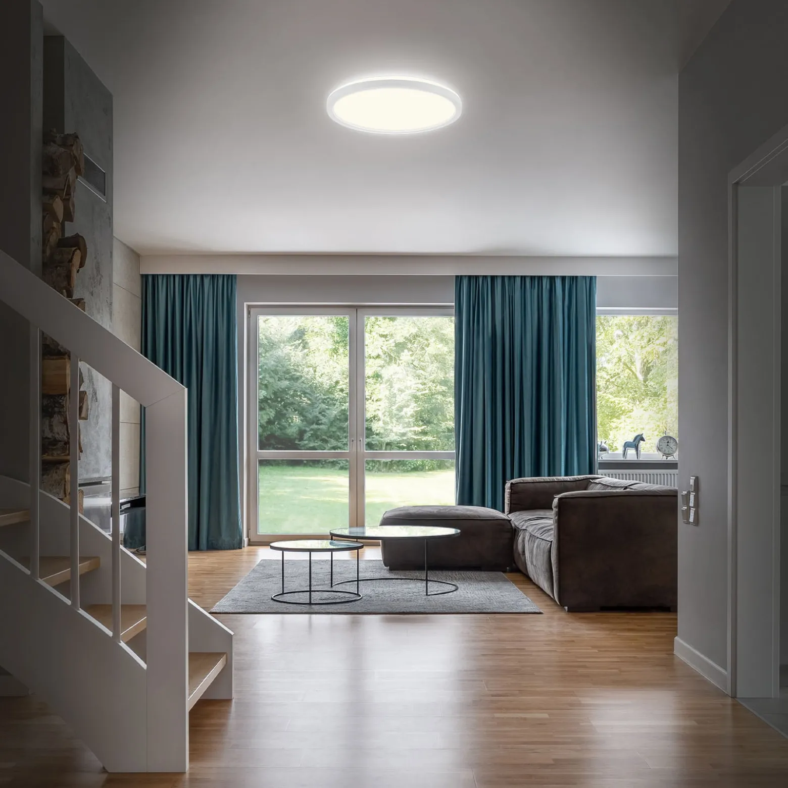 LED-Bad-Deckenleuchte Slim Drip, weiß, Ø 42 cm, IP44