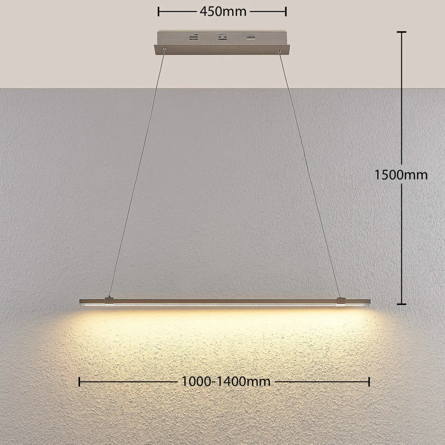LED-Balkenpendelleuchte Tymon, schmal, ausziehbar