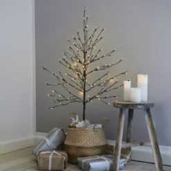LED-Baum Alex im verschneiten Look, Höhe 90 cm
